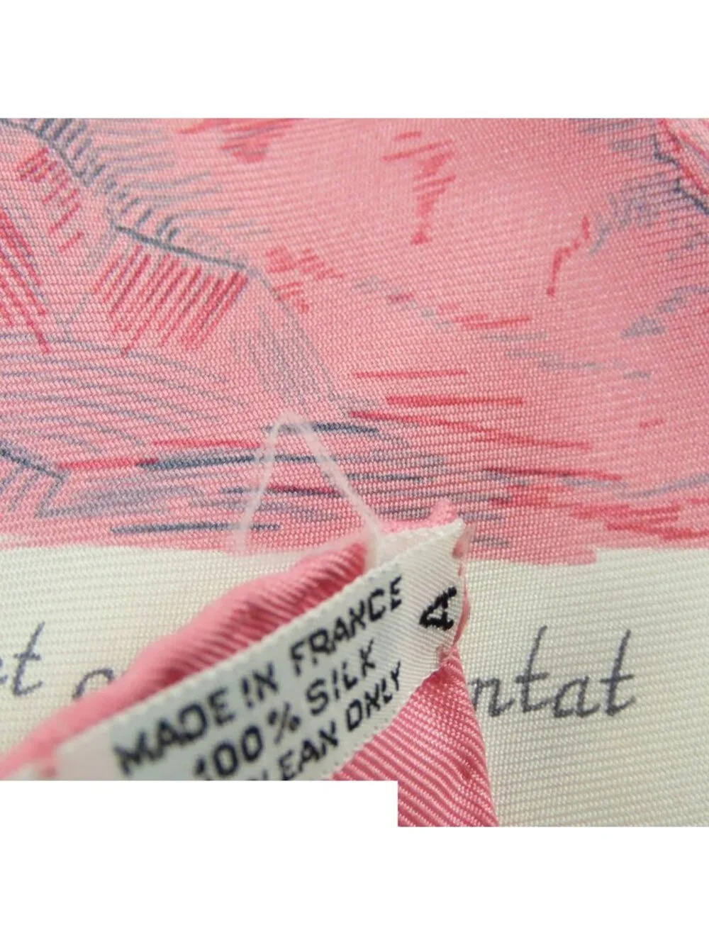 Hermes Carre 90 Courbettes et Cabrioles Silk Scarf Pink White Multicolor